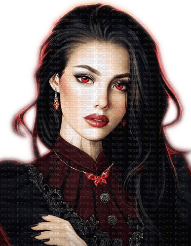 Woman Red Black Gothic - Bogusia - 免费PNG