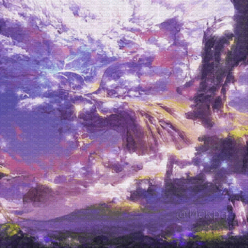 purple fantasy background - GIF เคลื่อนไหวฟรี