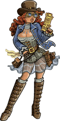 steampunk girl comic cartoon paintinglounge - δωρεάν png