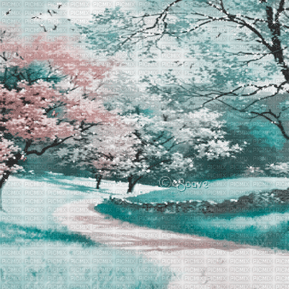 soave background animated spring pink teal - GIF animé gratuit