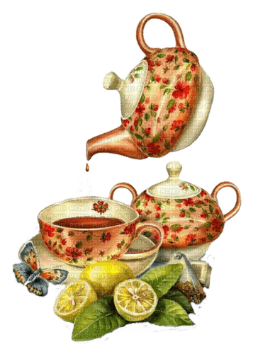 Tee, Service, Zitronen - kostenlos png
