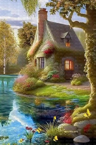 house on a lake - ücretsiz png