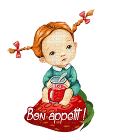 Bon appetit! Girl - Безплатен анимиран GIF