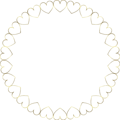 deco-hearts-round-gold - png ฟรี
