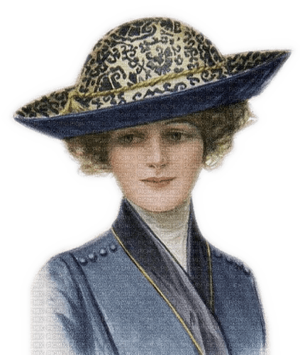 Rena blue Vintage Lady Woman Frau - ücretsiz png