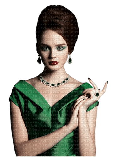 femme verte woman green fashion - png ฟรี
