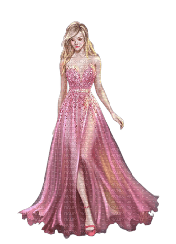 fantasy woman in pink - PNG gratuit