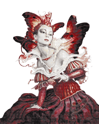 kikkapink surreal woman fantasy fairy red - png grátis
