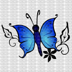 Ladybird - Butterfly COLOR BLUE - GIF animé gratuit