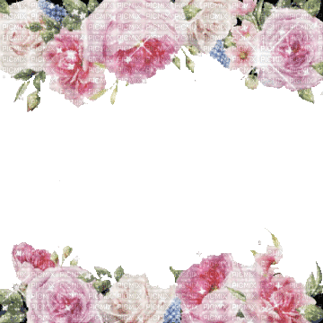 vintage roses border - GIF animé gratuit