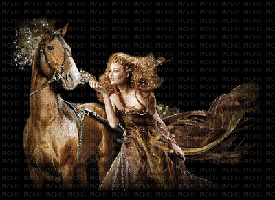 femme et cheval.Cheyenne63 - 免费动画 GIF