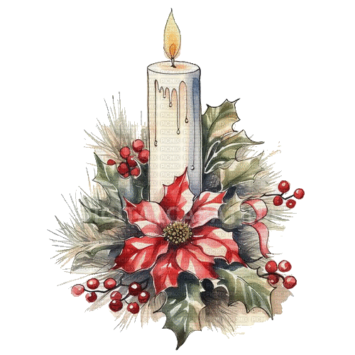 Noël, bougie, Christmas, decoration, candle - GIF animado gratis