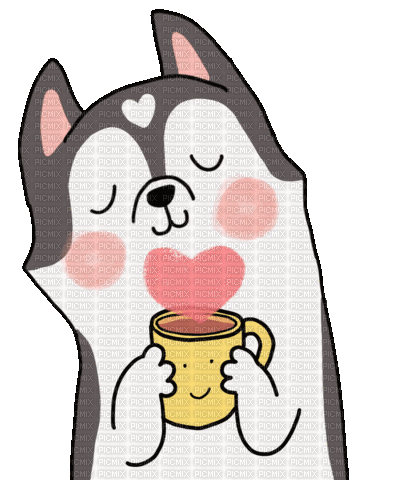 Dog with Coffee - Gratis geanimeerde GIF