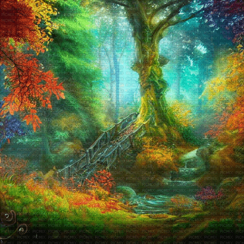 kikkapink fantasy background forest - png ฟรี