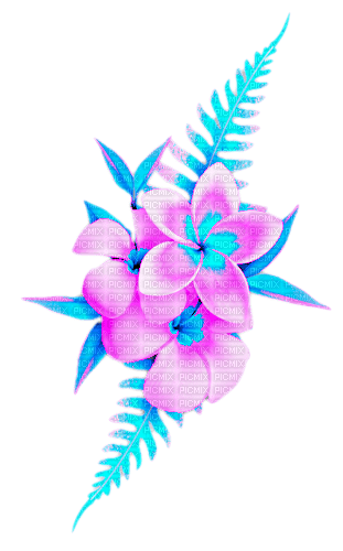 Flowers.Pink.Blue - PNG gratuit