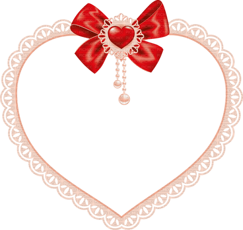 Frame heart red pink - Free PNG