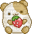 cute hamster with strawberry pixel art - Gratis animeret GIF