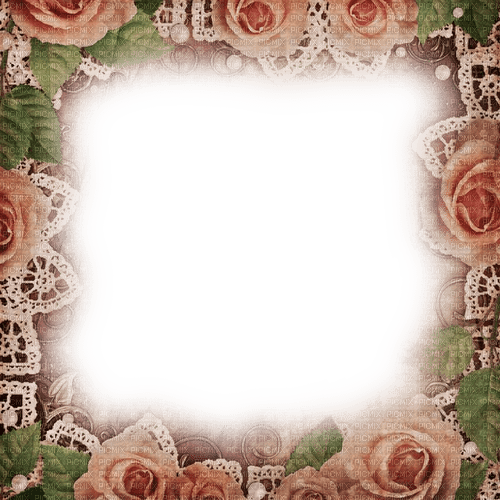 Pink/Green Roses Frame - By KittyKatLuv65 - zadarmo png