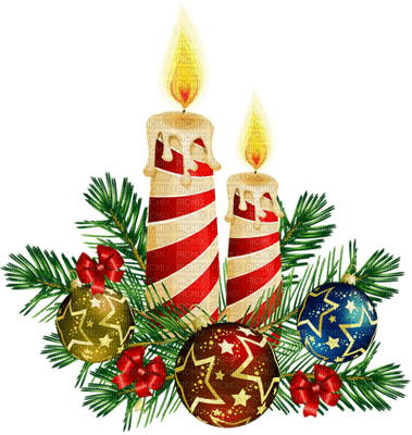 Kaz_Creations Christmas  Candles Decorations Baubles Balls - PNG gratuit