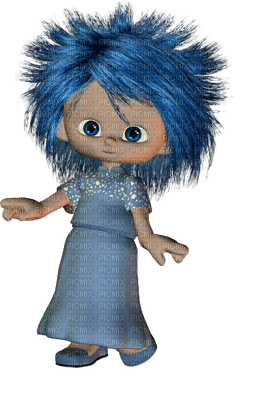 Kaz_Creations Cookie Dolls Blue Hair - δωρεάν png