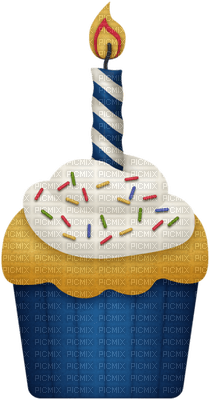 Kaz_Creations Birthday Cake Blue - png gratis