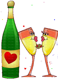 шампанское - GIF animado grátis