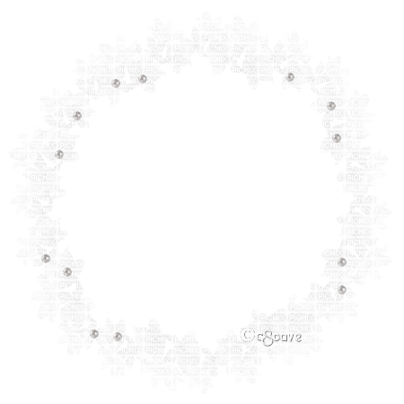 soave deco circle flowers pearl frame white - 免费PNG