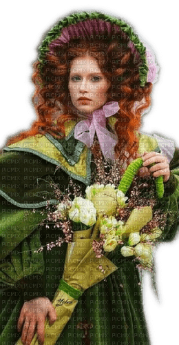 Rena green Vintage Woman Frau - фрее пнг