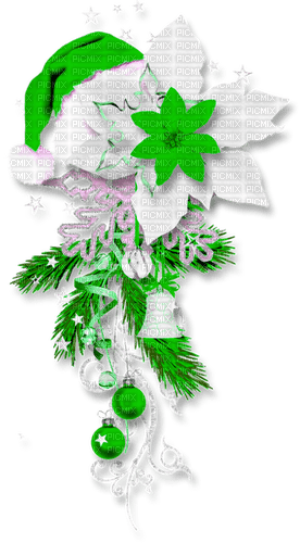 Christmas.Winter.Deco.Green.White - 免费PNG