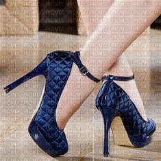 chaussures bleus à talons - png ฟรี