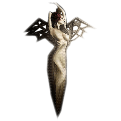 woman goth fantasy angel - png gratuito