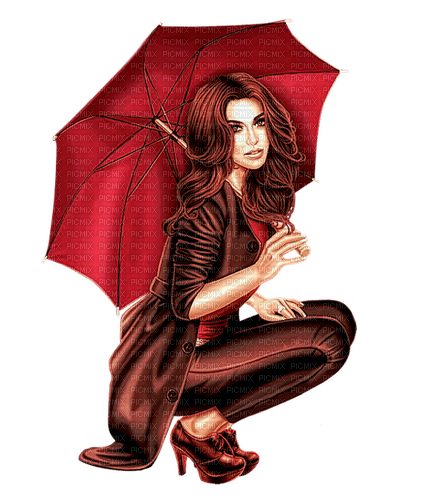 sm3 red fall brown female rain png image - png gratuito