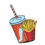soda cup and fries rotating back and forth - GIF animado gratis