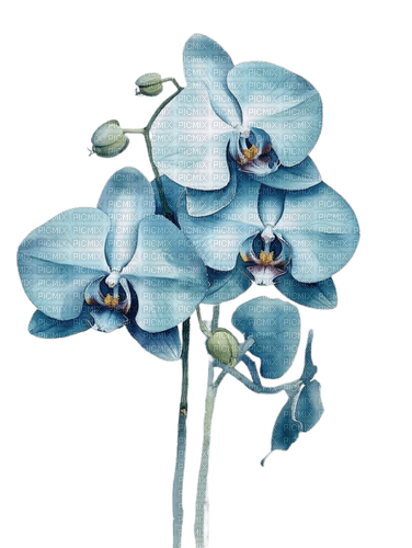 fleur orchidée bleue - δωρεάν png