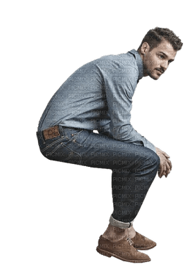 Young man sitting.Victoriabea - PNG gratuit