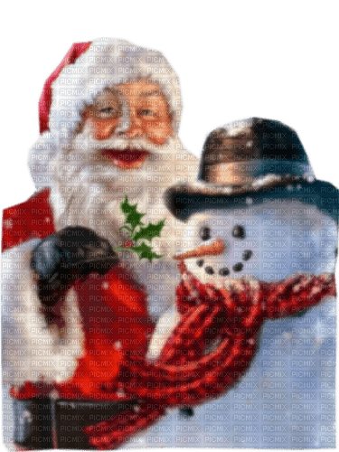 Weihnachtsmann, Schneemann - gratis png