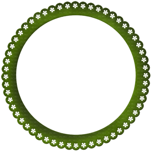 kikkapink circle flowers frame green - zdarma png