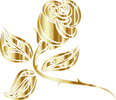 Kaz_Creations Gold Rose Flower Deco - Free PNG