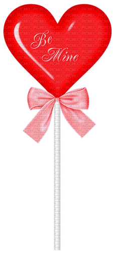 Heart.Lollipop.Be Mine.Text.White.Red - безплатен png
