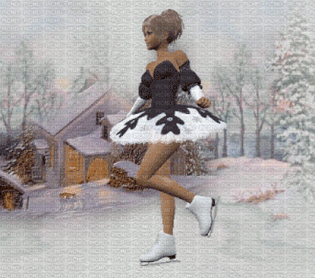 Winter, Eisläuferin, Schlittschuhe - Ücretsiz animasyonlu GIF