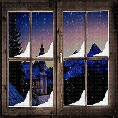 Winter window scenery the snow_hiver fenêtre paysage neige_tube - Free PNG