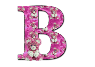 Kaz_Creations Alphabets Pink Teddy Letter B - Free PNG