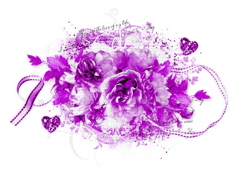 Flowers.Deco.Purple - PNG gratuit