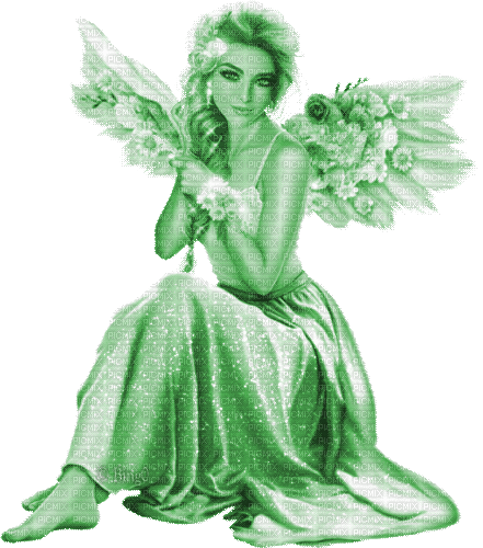 Y.A.M._Summer Fantasy fairy green - Ingyenes animált GIF