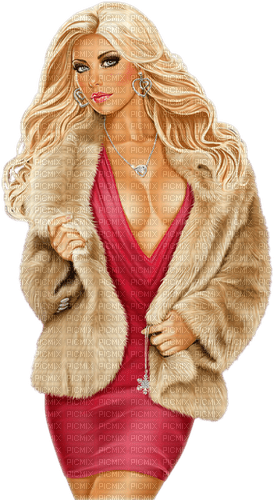 Woman. Fur coat. Leila - darmowe png