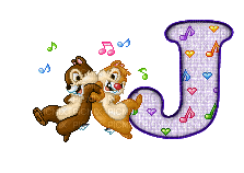image encre lettre J symbole de musique écureuils Disney edited by me - GIF animé gratuit