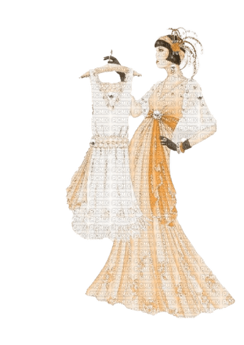 dolceluna art deco woman fashion vintage - PNG gratuit