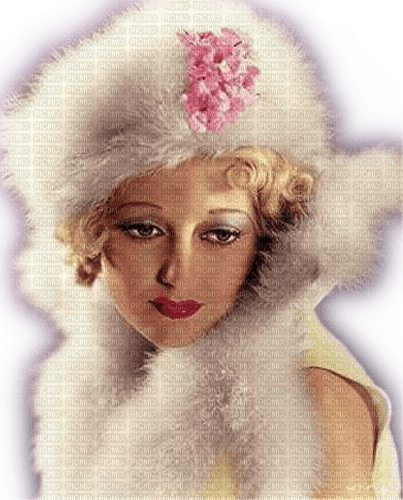 Rena pink Winter Vintage Woman Frau Lady - Free PNG