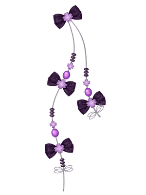 Kaz_Creations Deco Beads Colours Bows Hanging Dangly Things - Free PNG