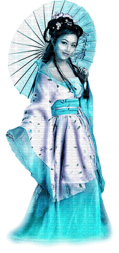 Japan Geisha , bleu, design, adam64 - png gratis